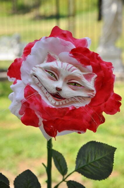 Alice In Wonderland Talking Flowers Painting Roses Red Cheshire By