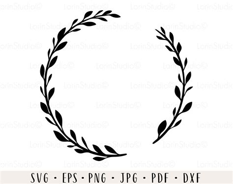 Laurel Wreath Svg Leaves Frame Svg Botanical Frame Svg Laurel Etsy