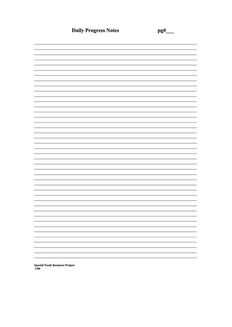 Daily Progress Note Template Printable Pdf Download
