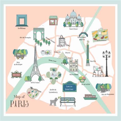 Illustrated Map Of Paris And Its Arrondissements Travel Maps Paris