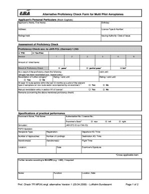 Pilot Proficiency Check Form Fill And Sign Printable Template Online