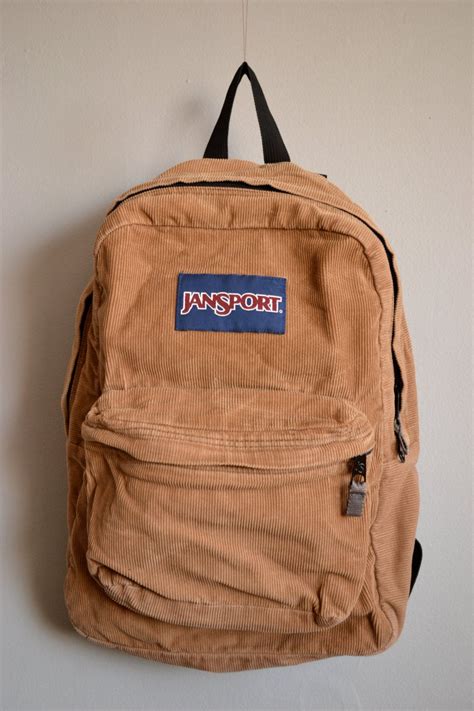 Vintage Tan Corduroy Jansport Backpack Vintage Backpacks Jansport