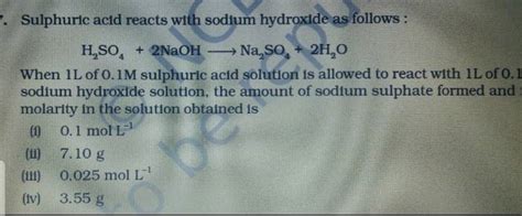 Sulfuric Acid And Sodium Hydroxide