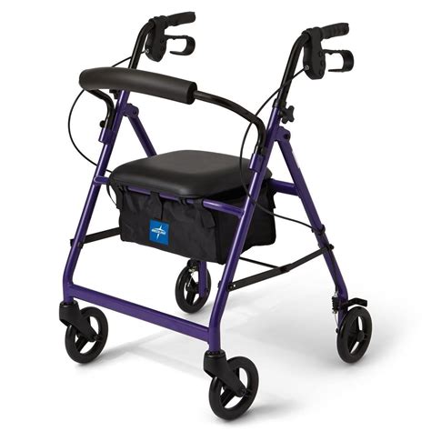 Medline Basic Aluminum Rollator W 6in Wheels Purple 1ct