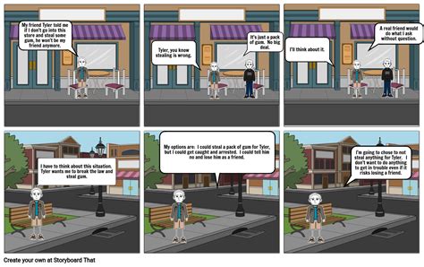 Health Project Peer Pressure Comic Strip Storyboard