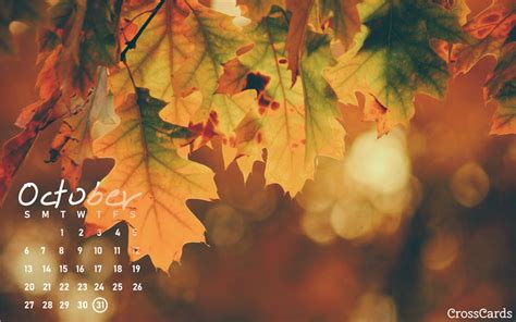 Check spelling or type a new query. October 2019 - Leaves Desktop Calendar- Free October Wallpaper
