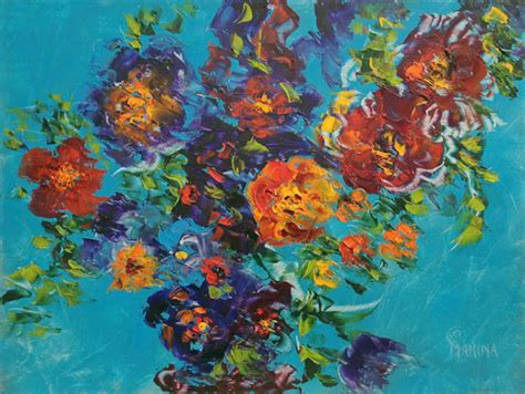 Marina Petro Adventures In Daily Painting Joyful Blossoms Original