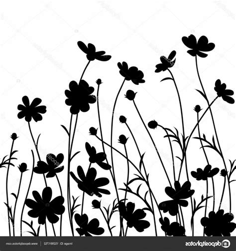 Flower Silhouette Vector At Collection Of Flower