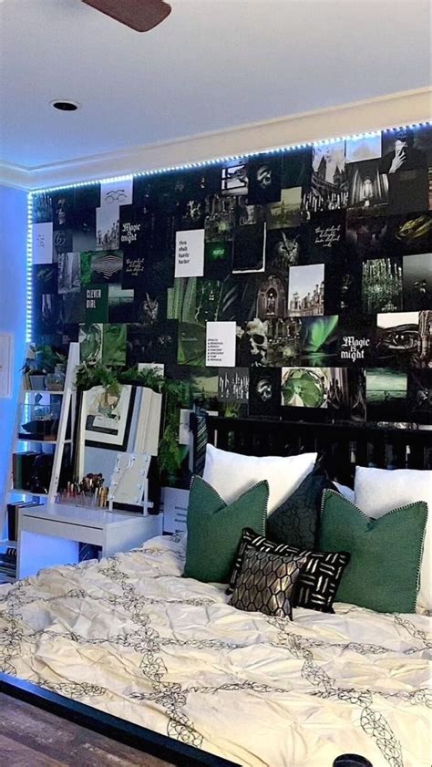 Slytherin Inspired Teen Bedroom Harry Potter Room Decor Hogwarts