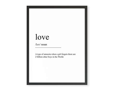 Funny Love Printable Art Love Definition Download Funny Etsy