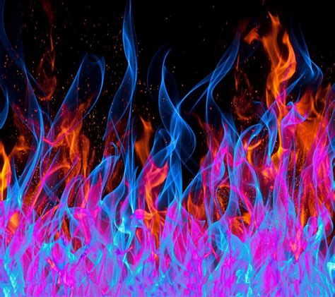 Colorful Flames Neon Signs Background Neon
