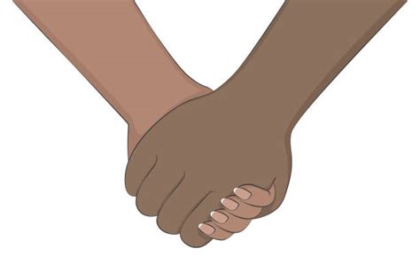 Two Friends Holding Hands Cartoon Illustrations Royalty Free Vector