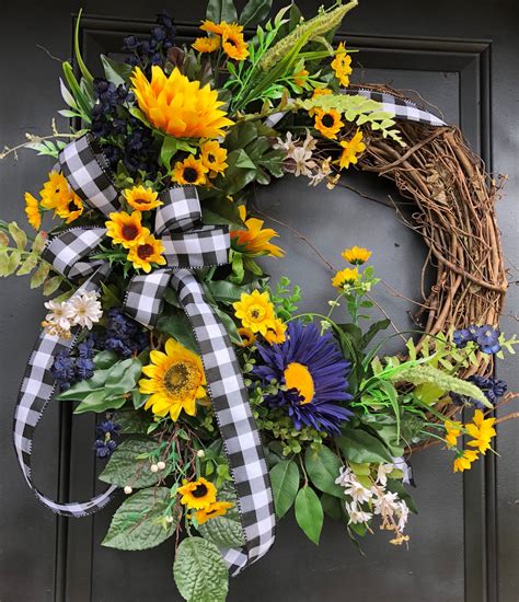 Sunflower Wreath Fall Wreath Front Door Wreath Sunflower Door Wreath