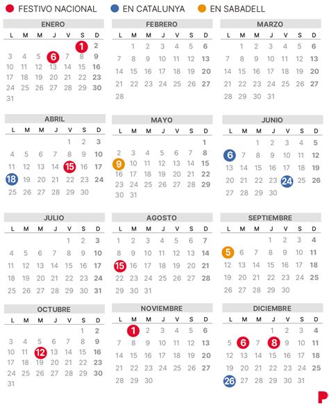 Calendari Laboral Sabadell 2022 Amb Tots Els Dies Festius
