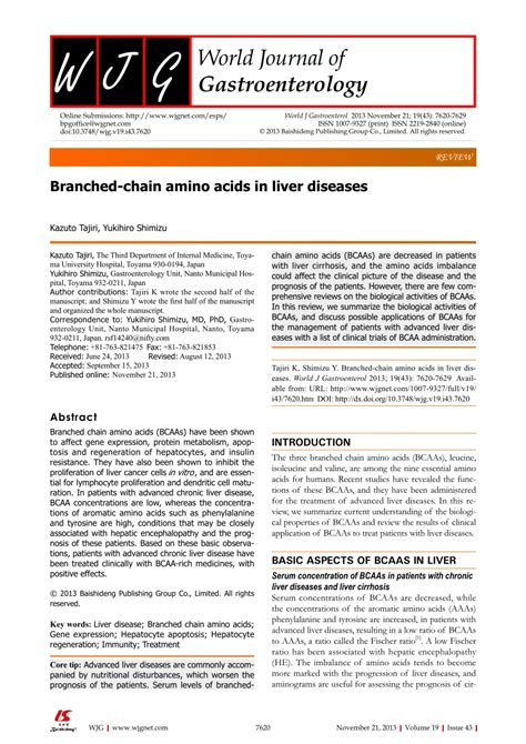 It's not that taking more will hurt you, it's just that those added. (PDF) Branched-chain amino acids in liver diseases