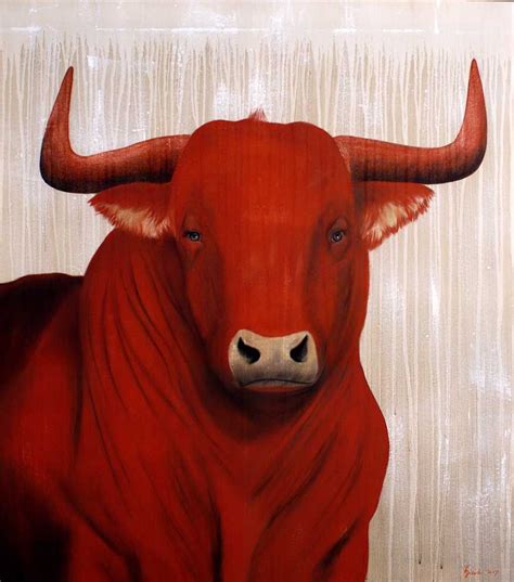 Thierry Bisch Red Bull 06 Animal Painter Bull Art Bull Painting