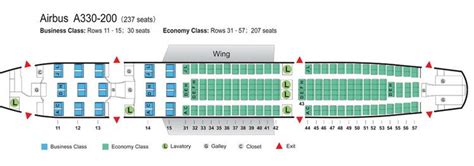 Air China Airlines Airbus A330 200 Aircraft Seating Chart Airline