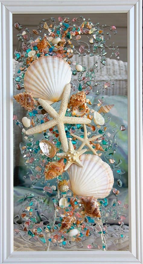 Sea Glass Art For Beach Decor Seashell Wall Art For