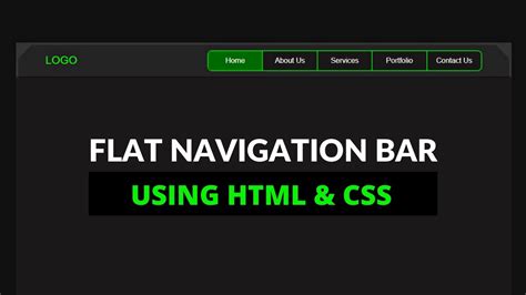 HTML CSS Flat Navigation Bar Navbar CSS Tutorial Flexbox Navigation YouTube