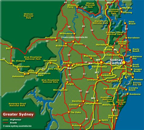 Map Of Greater Sydney Surrounds
