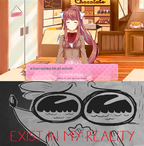 The Only Thing Monika Cant Do Monika Before Story Meme Rddlc