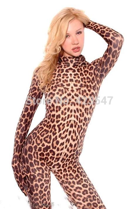 Leopard Lycra Zentai Fullbody Catsuit Sexy Suit Halloween Party Spandex
