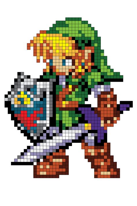 Link Pixel Art Grid The Legend Of Zelda 8 Bit Pixel Art How To Make 8