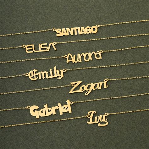 14k solid gold name necklace custom personalized real gold etsy