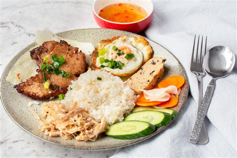 Vietnamese Broken Rice With Grilled Pork Com Tam Asian Inspirations