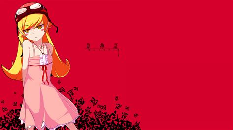 Wallpaper Anime Girls Oshino Shinobu Blonde Long Hair Monogatari Series 3840x2160
