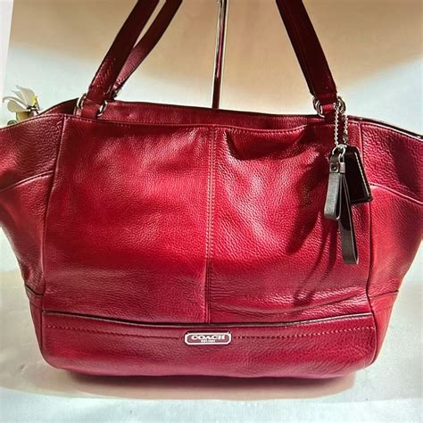 Coach F23284 Carrie Park Pebble Leather Tote Gem