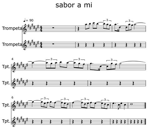 Sabor A Mi Sheet Music For Trumpet