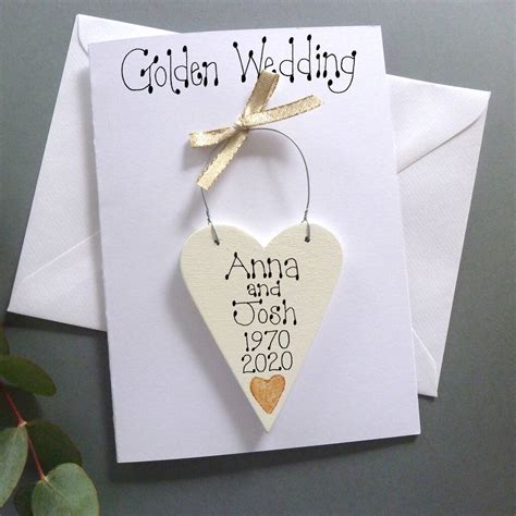 Personalised Golden Wedding Anniversary Card By Country Heart