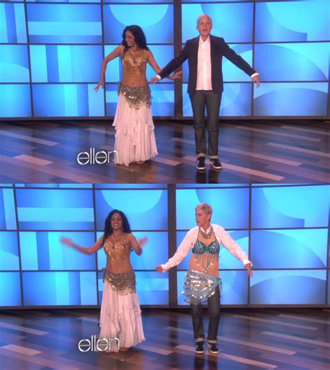 Ellen Takes Some Hilarious Belly Dancing Lessons Showing Side Fans