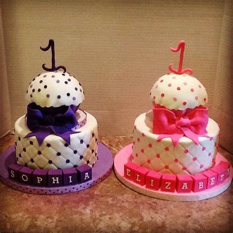 Twins Birthday Cake With Name And Photo Bitrhday Gallery