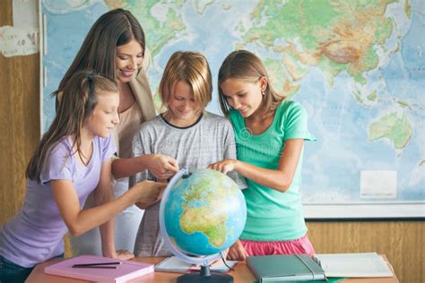 Students In A Geography Lesson Stock Image Image 34872587