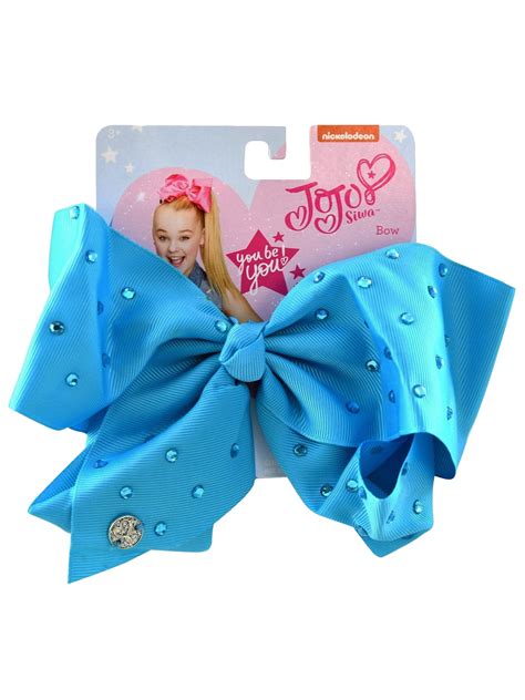 Jojo Siwa Large Hair Bow Clip With Rhinestones Blue Big Girls
