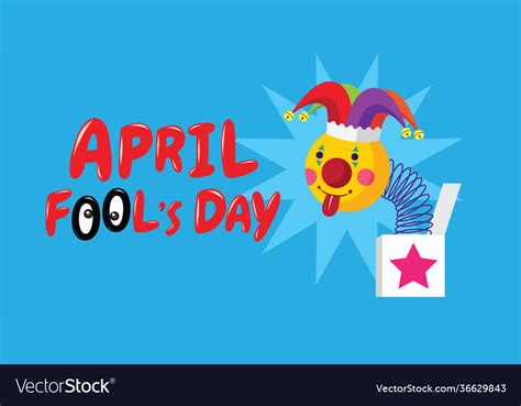 April Fools Day Typography Colorful Flat Vector Image