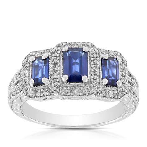 Sapphire And Diamond 3 Stone Ring 14k Ben Bridge Jeweler