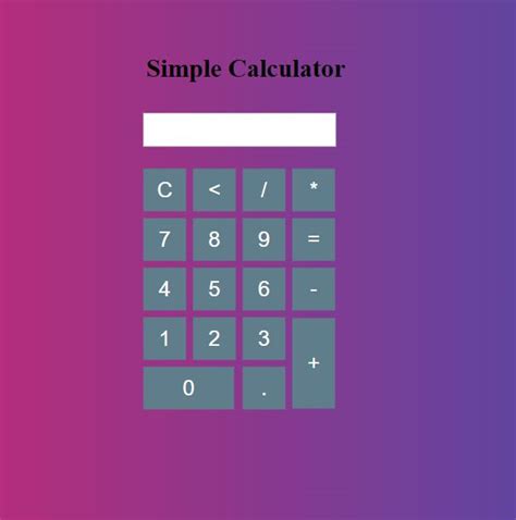 Html Web Pages Simple Calculator Using Html Css And JavaScript