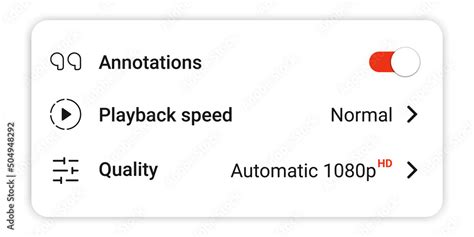 Video Player Quality Section And Other Tools Bar Video Quality Icon