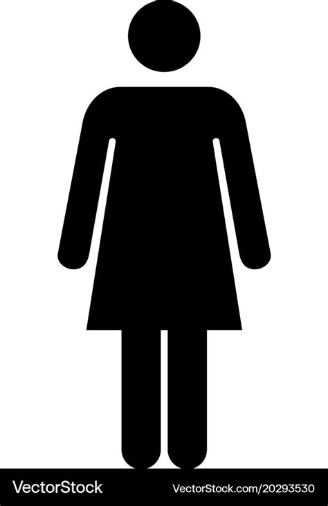 Woman Icon Female Symbol Glyph Pictogram Vector Image