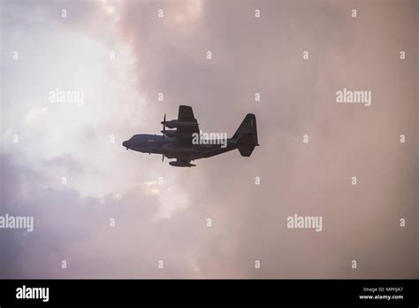 A Us Air Force Ac 130u Spooky Gunship Soars Into The Night Feb 27