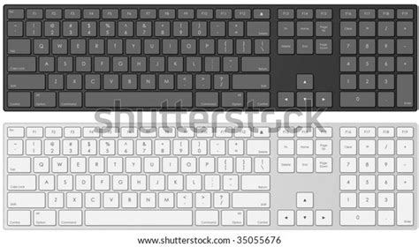 Vector Illustration Modern Computer Keyboard White Stock Vector