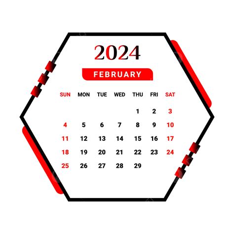 Gaya Polaroid Kalender Februari 2024 Vektor 2024 Bulan Kalender Png