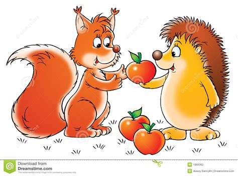 Squirrel And Hedgehog Stock Photography Image 1966362