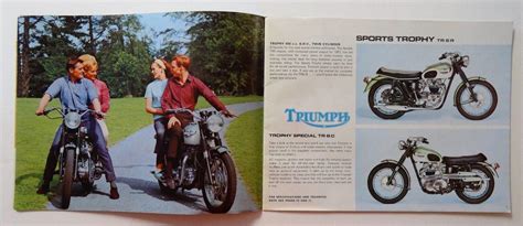 Original Vintage 1967 Triumph Motorcycle Dealer Sales Brochure T120 Tr6