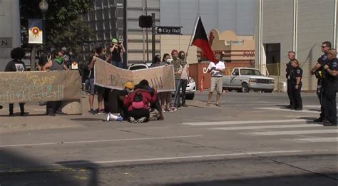 Demonstrators March In Downtown Tulsa In Support Of Black Lives Matter
