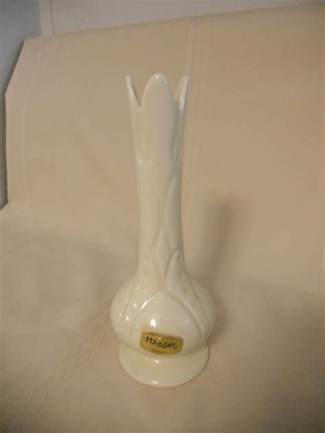 Vintage Haeger White Vase Designed Sides 8 inch Tall 3 inch | Etsy