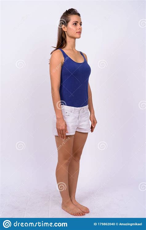 Full Body Shot Of Young Beautiful Woman Stock Photo Image Of Tank